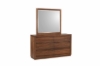 Picture of WALNOVA 6-Drawer Solid Walnut Veneer Dresser With Mirror