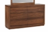 Picture of WALNOVA 6-Drawer Solid Walnut Veneer Dresser With Mirror