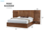 Picture of WALNOVA  Solid Walnut Veneer Bed Frame with Bedside Tables & Side Pier Set in Queen Size