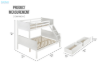 Picture of MASON Solid Wood Single-Double Bunk Bed Frame