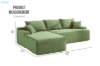 Picture of [FLOOR MODEL CLEARANCE] ASHFORD Fabric Sectional Compressed Sofa (Green) - Chaise Facing Left