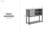 Picture of [FLOOR MODEL CLEARANCE] BESTIER Console Table with Storage Cabinet and Shelves (Grey)
