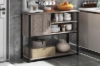 Picture of [FLOOR MODEL CLEARANCE] BESTIER Console Table with Storage Cabinet and Shelves (Grey)
