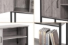 Picture of [FLOOR MODEL CLEARANCE] BESTIER Console Table with Storage Cabinet and Shelves (Grey)
