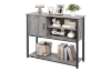 Picture of [FLOOR MODEL CLEARANCE] BESTIER Console Table with Storage Cabinet and Shelves (Grey)