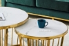 Picture of [FLOOR MODEL CLEARANCE] MONTROSE Marble Top with Golden Legs Side Table - D60