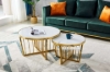 Picture of [FLOOR MODEL CLEARANCE] MONTROSE Marble Top with Golden Legs Side Table - D60