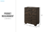 Picture of RIDHELINE Genuine Wood Veneer 5-Drawer Tallboy