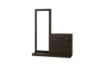Picture of RIDHELINE Genuine Wood Veneer 3-Drawer Dresser with Mirror with 5-Tier Internal Shelf