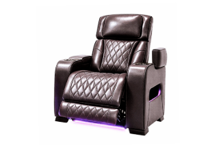 Picture of VOLT Air Leather Dual Motor Power Reclining Sofa Range (Brown) - 1 Seat with Heating and Cooling Cup Holders & Storage & Type-C Port & LED Lighting (1R)