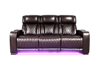 Picture of VOLT Air Leather Dual Motor Power Reclining Sofa Range (Brown) - 3 Seat with Drop-Down Console & Reading Light & Wireless Charging & Heating and Cooling Cup Holders & Storage & Type-C Port & LED Lighting (3RRC)
