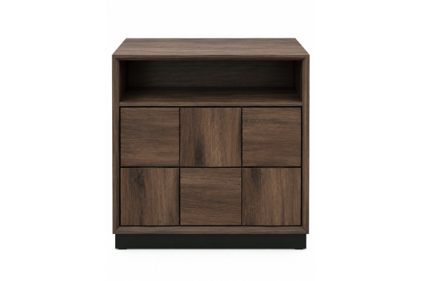 Picture of MERIDIAN 2-Drawer Bedside Table with 3D Panel Design