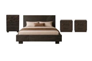Picture of RIDHELINE Genuine Wood Veneer Bedroom Combo Set - 4PC Queen