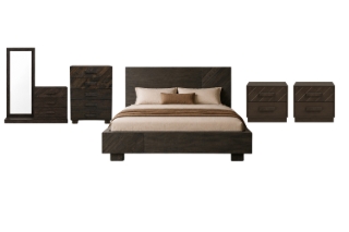 Picture of RIDHELINE Genuine Wood Veneer Bedroom Combo Set - 6PC Queen