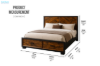 Picture of HERRINGBONE Genuine Wood Veneer Bed with 2 Storage Drawers in Queen/King Size
