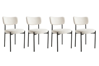 Picture of NOLA Teddy Fabric Dining Chair (Off White) - 4 Chairs in 1 Carton