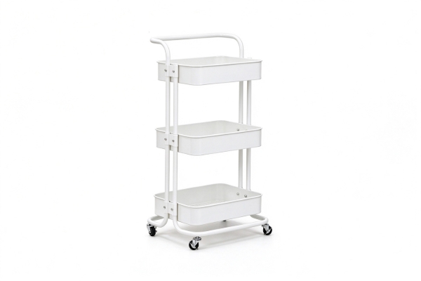 Picture of TARKA 3 Tier Wheel Trolley/Cart Storage Rack (Off White)
