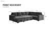 Picture of HENRIK U-Shape Tufted Sectional Sofa/Pull-Out Sofa Bed with Storage