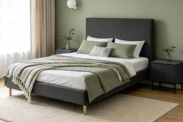 Picture of MADRID Fabric Bed Frame in King Single/Double/Queen Size