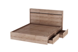 Picture of OAKFORD Bed Frame with Two Movable Storage Drawers - King Size