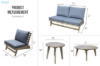 Picture of COASTAL 5PC Solid Acacia Wood Outdoor Lounge Set
