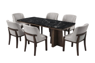 Picture of AUREN 213 7PC Marble Top Dining Set