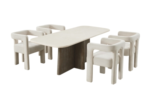 Picture of ASTON 201 5PC Marble Top Dining Set