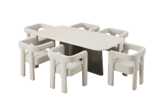 Picture of ASTON 201 7PC Marble Top Dining Set
