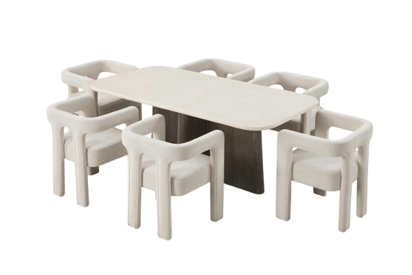 Picture of ASTON 201 7PC Marble Top Dining Set