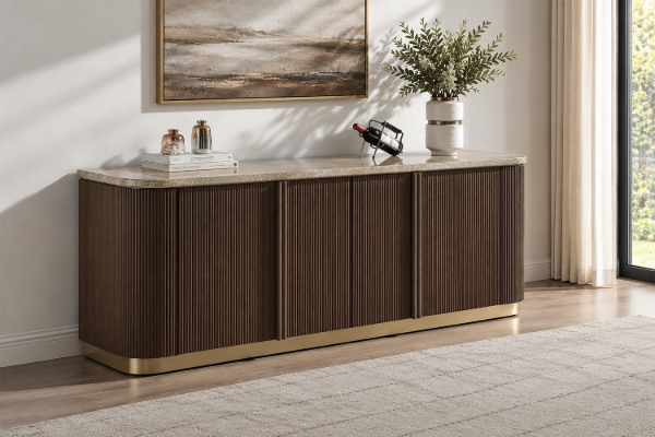 Picture of MARCO 4-Door Marble Top Console Table/Sideboard