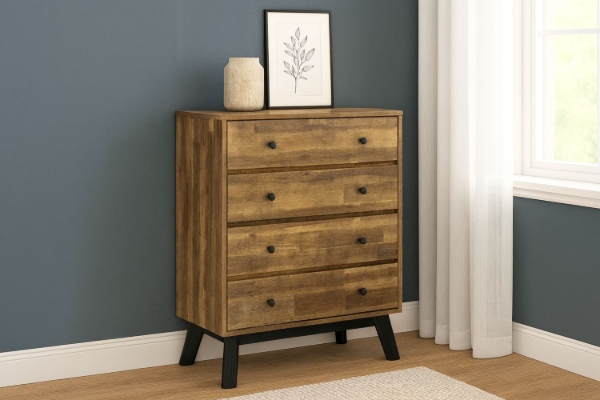 Picture of [FLOOR MODEL CLEARANCE]CALLA 4-Drawer Solid Acacia Wood Tallboy