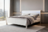 Picture of [FLOOR MODEL CLEARANCE]LOUIS Hevea Wood Bed Frame with LED Lighting Headboard in Queen Size (White)