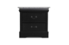 Picture of [FLOOR MODEL CLEARANCE]LOUIS 2-Drawer Hevea Wood Bedside Table with LED Lighting (Black)