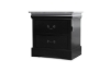 Picture of [FLOOR MODEL CLEARANCE]LOUIS 2-Drawer Hevea Wood Bedside Table with LED Lighting (Black)