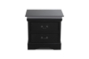 Picture of [FLOOR MODEL CLEARANCE]LOUIS 2-Drawer Hevea Wood Bedside Table with LED Lighting (Black)